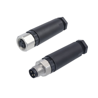 M8 Connector 3 4 Core Straight Male and Female Plug Screw 316L Stainless Steel Waterproof Aviation Plug