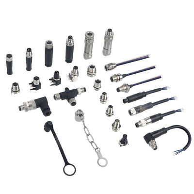 M8 Waterproof Connector 90 Degree Solder Type Sensor Wire Printing Machines Plastic Aviation Plug