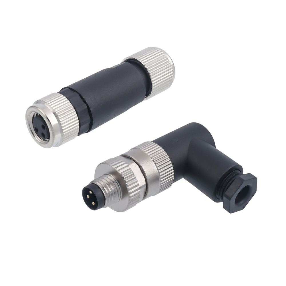 M8 Waterproof Connector 90 Degree Solder Type Sensor Wire Printing Machines Plastic Aviation Plug