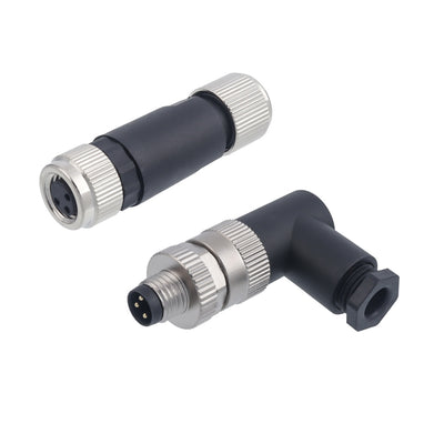 M8 Waterproof Connector 90 Degree Solder Type Sensor Wire Printing Machines Plastic Aviation Plug