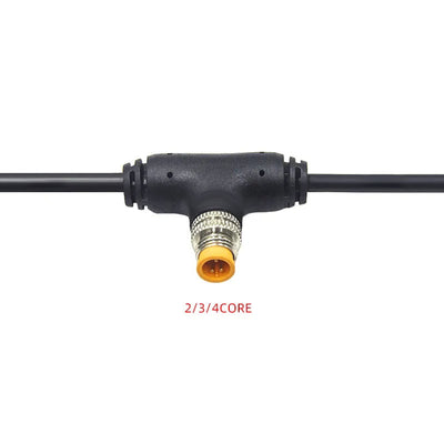 M8 T Type Waterproof Connector  2 3 4 5 6 7 8 Pin LED Light Strip Waterproof Connector Wire Harness