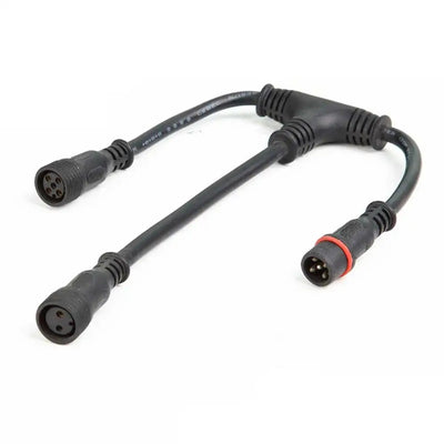 Male To Female Y Splitter Cable 3 Way Waterproof T Shape Connector Wire Harness