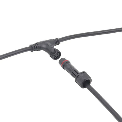 Male To Female Y Splitter Cable 3 Way Waterproof T Shape Connector Wire Harness