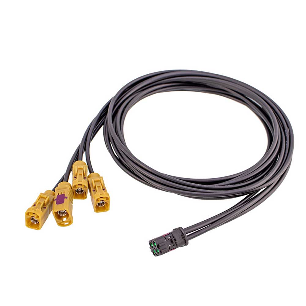 Mini-Fakra 4-in-1 Harness Connector Cable Assembly Automotive RF Coaxial Wire