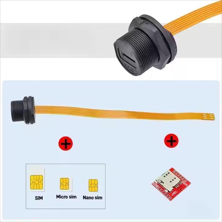 SIM TF Connector FPC Cable Waterproof Connector IP67 Male Female Cable Plug 20cm Nano Sim Card Extender FPC Ribbon Cable