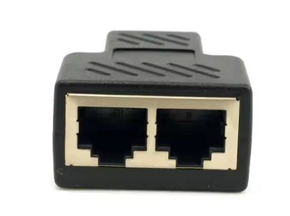 Network Splitter Double Adapter 1 to 2 Dual Female CAT6 RJ45 Splitter Internet Adapter Plug Connector