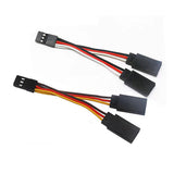 Extension Cable Aircraft Servo Y Type Cable JR Public to Female White Red Black Splicing Cable