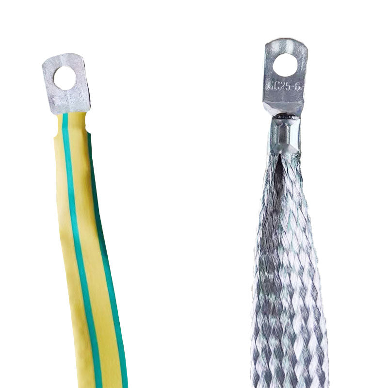 New energy vehicle charging pile grounding wire copper braided wire with terminal soft copper connection charging cabinet ground