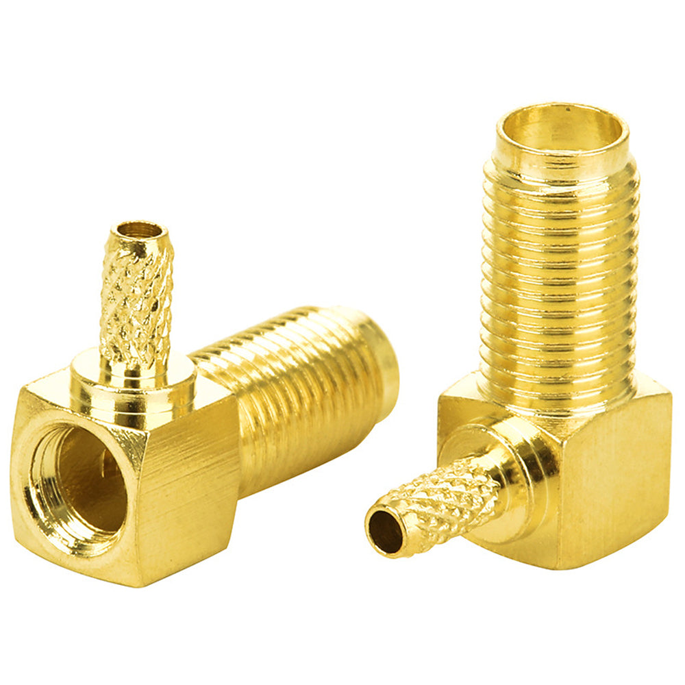 SMA-KW-1.5 90 Degree Elbow SMA Female Inner Pin RF Coaxial Crimp Terminal for RG316/RG174 Wire