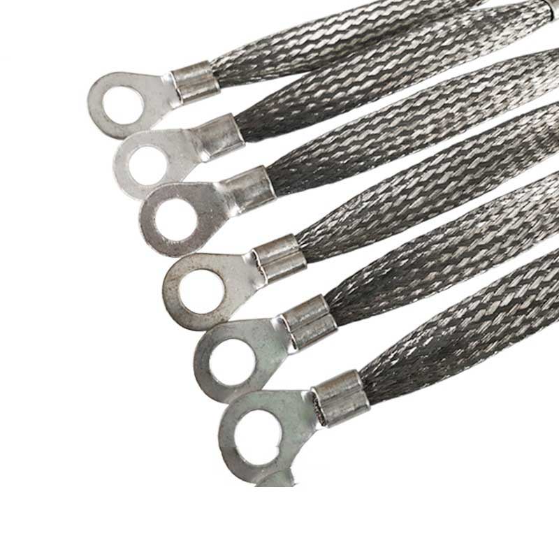 Copper Braided Bridge Grounding Wire Tin Plated Copper Flange Jumper Wire 6mm Conductive Tape Wear-resistant