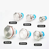 12MM 16MM 19MM 22MM 25MM  30MM LED Light 5A Waterproof Metal Push Button Switch And IP67