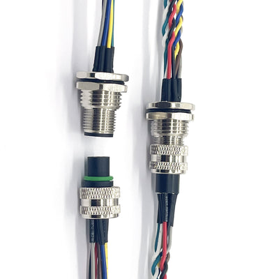 M12 Connectors Cable Rugged Compact Sealed Connectors Used for Signal Data and Power Connectivity in Industrial Control Applications.