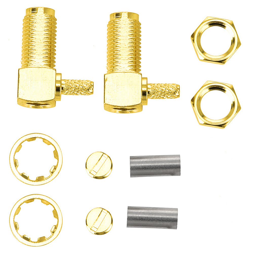 SMA-KW-1.5 90 Degree Elbow SMA Female Inner Pin RF Coaxial Crimp Terminal for RG316/RG174 Wire