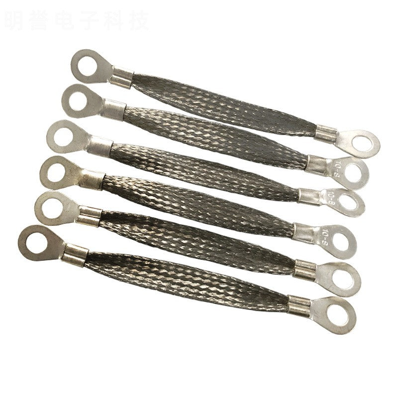 Copper Braided Bridge Grounding Wire Tin Plated Copper Flange Jumper Wire 6mm Conductive Tape Wear-resistant