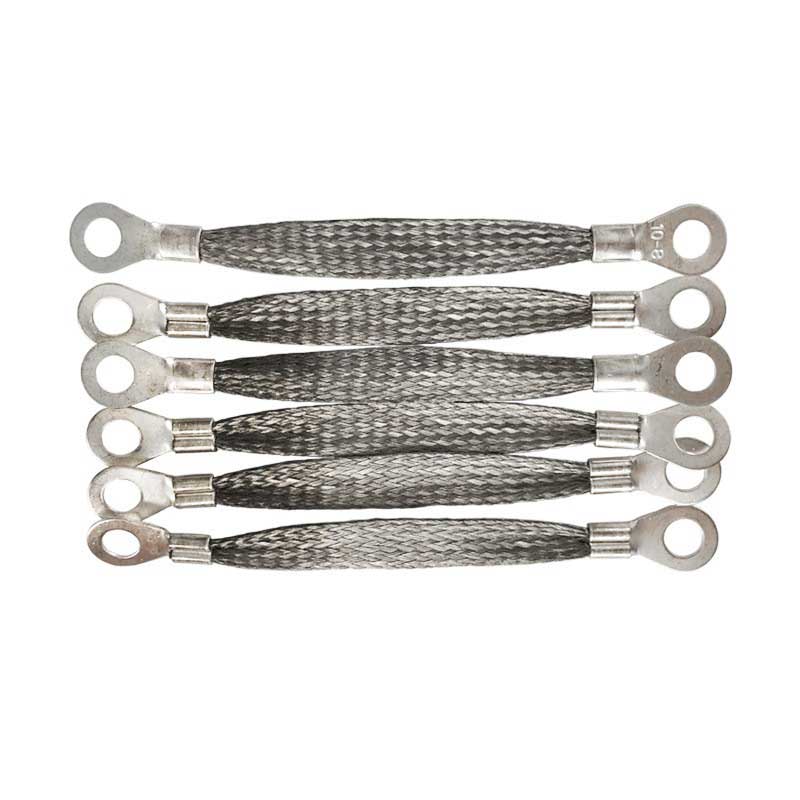 Copper Braided Bridge Grounding Wire Tin Plated Copper Flange Jumper Wire 6mm Conductive Tape Wear-resistant