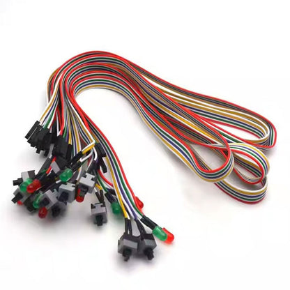 PC chassis computer motherboard HDD reset ATX switch to turn on and off the power cable with LED light