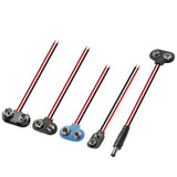 PHR-2 9V Battery Buckle With Cable 6F22 Blue Soft Leather Power Bank Battery Connection Wire