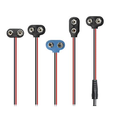 PHR-2 9V Battery Buckle With Cable 6F22 Blue Soft Leather Power Bank Battery Connection Wire