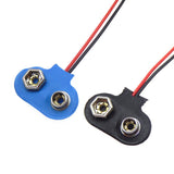 PHR-2 9V Battery Buckle With Cable 6F22 Blue Soft Leather Power Bank Battery Connection Wire