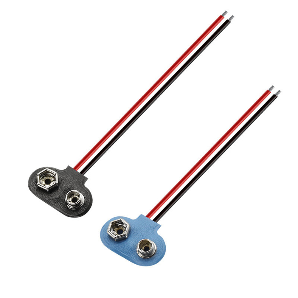 PHR-2 9V Battery Buckle With Cable 6F22 Blue Soft Leather Power Bank Battery Connection Wire