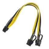 Factory Wholesale PCI-E 6pin Male to 2 X 8pin 6+2pin Male Graphics Card Power Supply Cable