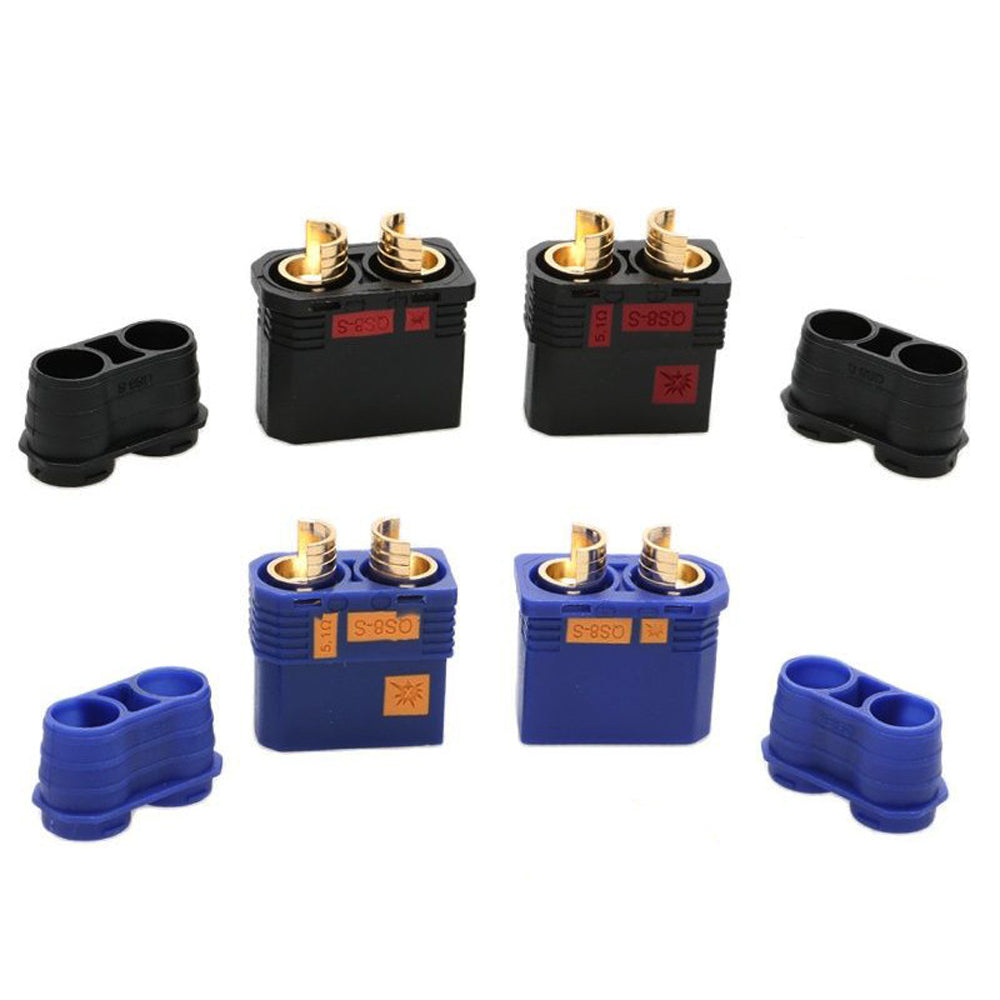 QS8-S Anti-Spark High Current Connector Black Blue Gold Plated Terminal for RC Lithium Battery Drone Robot