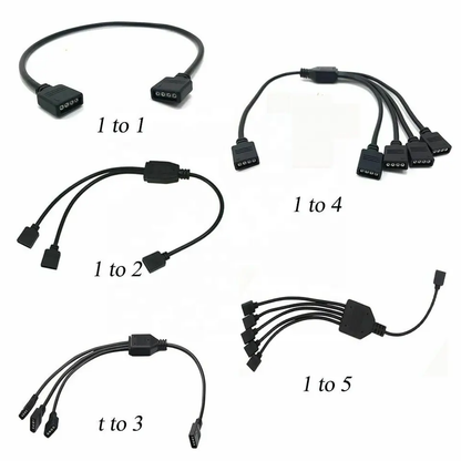 12V 4pin RGB / 5V 3pin Argb Motherboard RGB Sync Splitter Hub Transfer Extension Cable