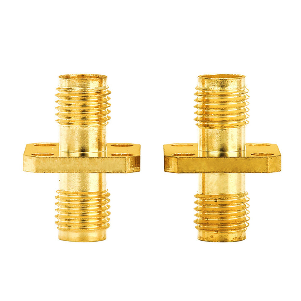 18mm SMA-KKF Straight Coupler Four-Hole Flange Panel Mount Dual Female SMA Connector