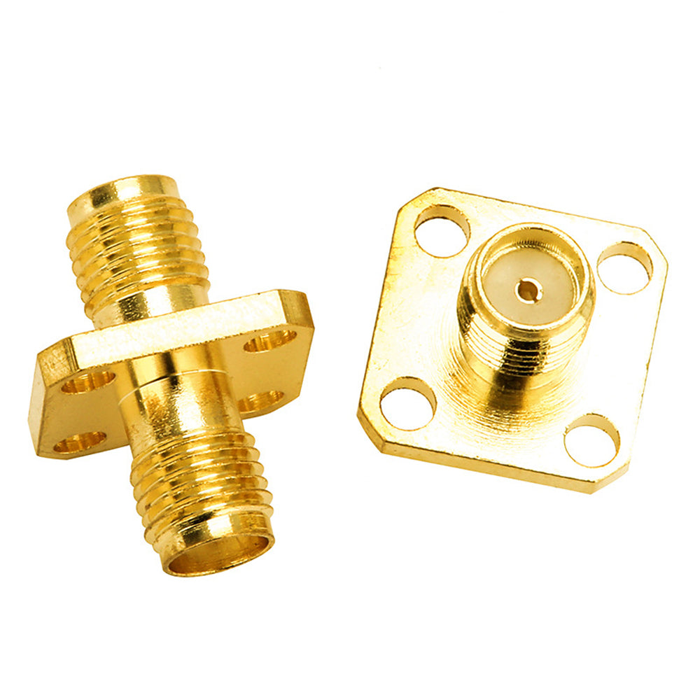 18mm SMA-KKF Straight Coupler Four-Hole Flange Panel Mount Dual Female SMA Connector
