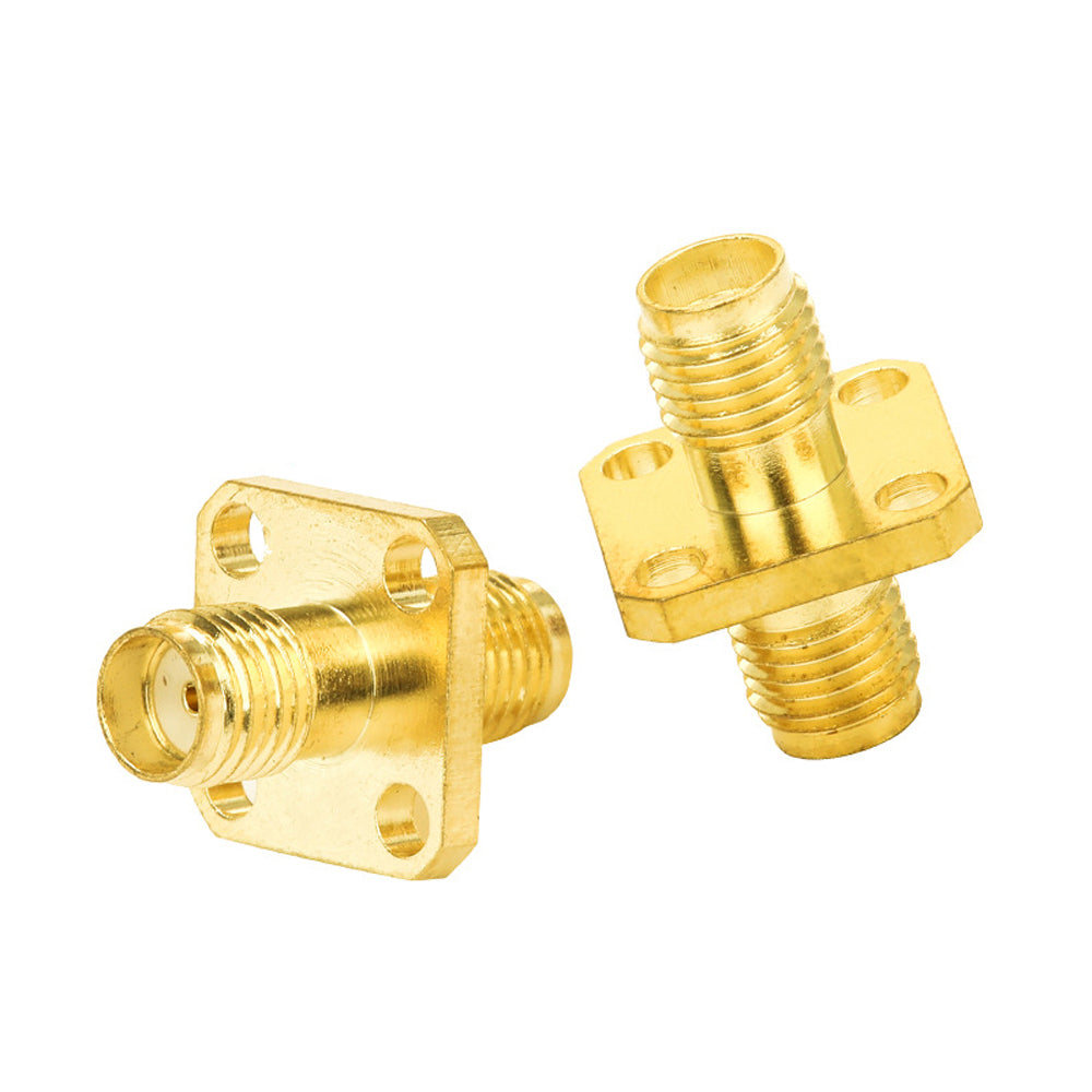 18mm SMA-KKF Straight Coupler Four-Hole Flange Panel Mount Dual Female SMA Connector