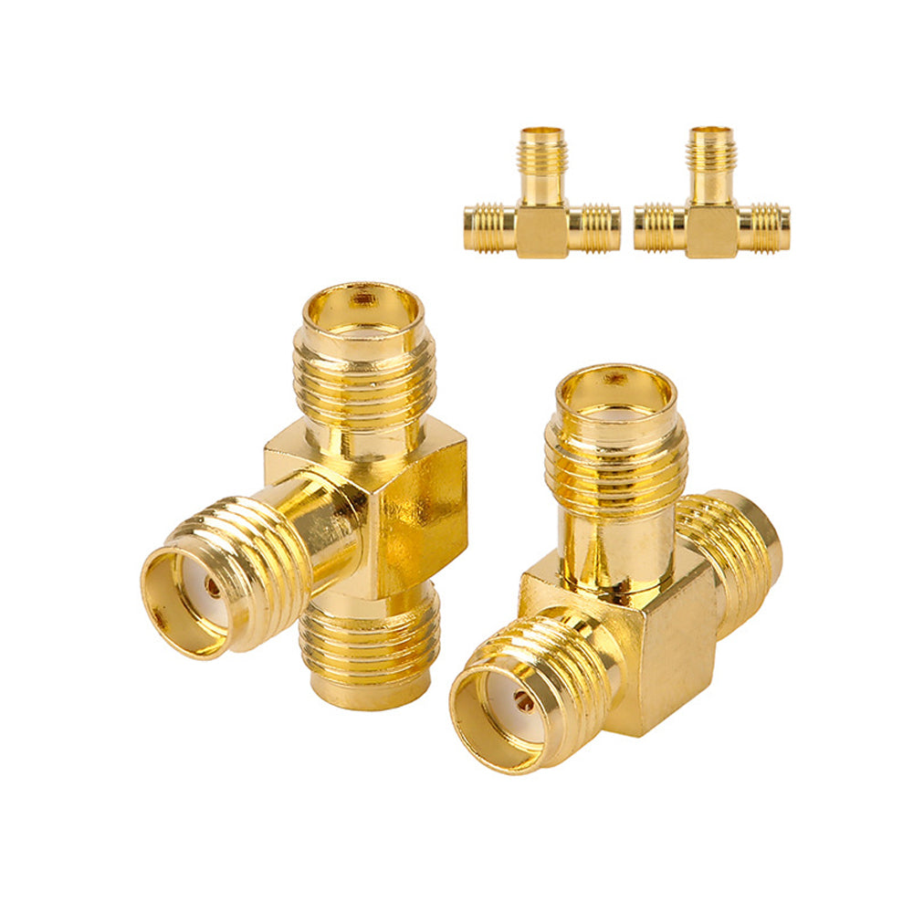 T-Type SMA-KKK Splitter Connector Three Port SMA Female RF Antenna Coaxial Adapter