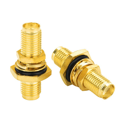 SMA-KKY Bulkhead Adapter SMA Female to Female Feedline Connector with Waterproof Gasket