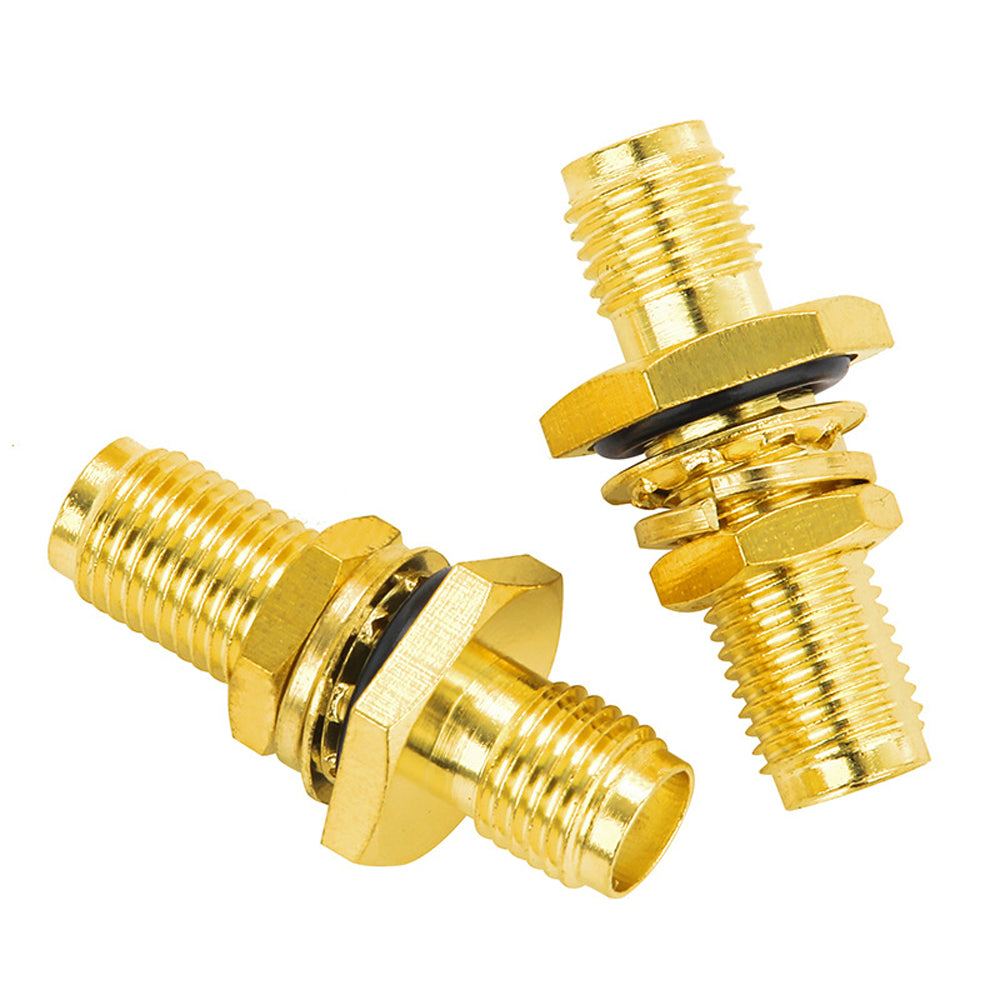SMA-KKY Bulkhead Adapter SMA Female to Female Feedline Connector with Waterproof Gasket