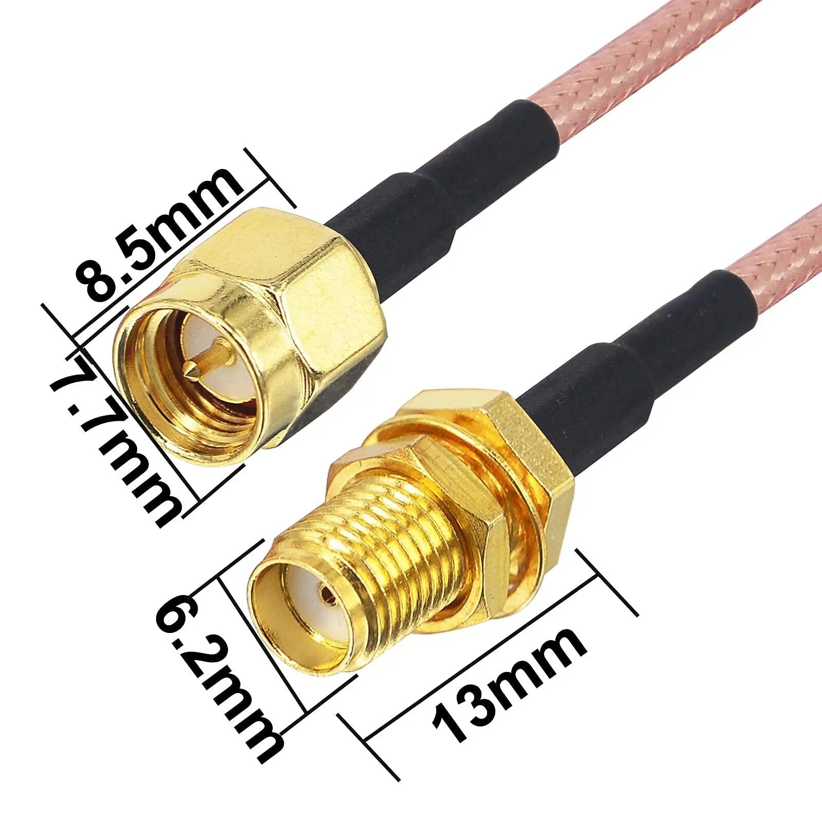 SMAA male and female radio frequency connector RG316 cable