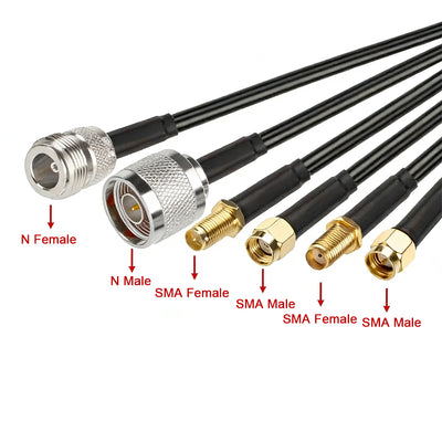 RG58 50Ohm RF Coaxial Cable SMA to N/TNC/BNC Male Female Antenna Extension Cord 1M/2M/5M