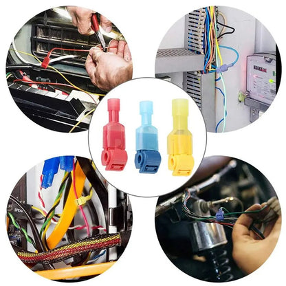 Snap Lock Wire Terminal Crimp T-Tap Quick Cable Connector Assortment Kit