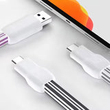 Super Fast Charging Type C USB Data Cable 12V 5A Mobile Phone Charger LED Light Silicone Data Cable