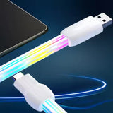 Super Fast Charging Type C USB Data Cable 12V 5A Mobile Phone Charger LED Light Silicone Data Cable