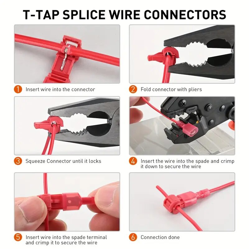 T Tap Wire Connectors, T Wire Quick Splice Connector, T Connectors for Wiring with Storage Case