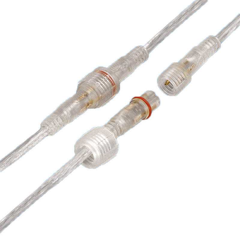 Transparent mini waterproof cable lighting fixture connector cable light bar power extension cable with cap