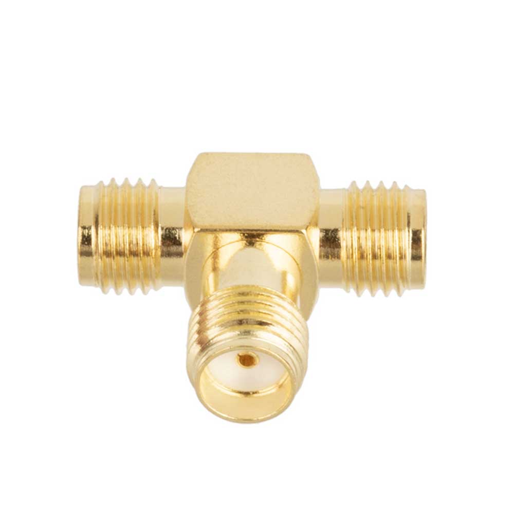 Triple SMA Female T Connector RF Splitter for WiFi Antenna & Wireless Router