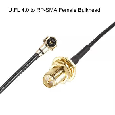 U.FL 4.0 to RP-SMA Female Bulkhead RF Coaxial Connector RF0.81 Low Loss Pigtail Antenna Coaxial Cable