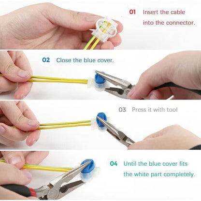 Waterproof Cable Connector 3 Holes Electrical Wire Crimp Connector Lawn Mower Connector with 314 Cable Connectors Perfect for Garden and Outdoor