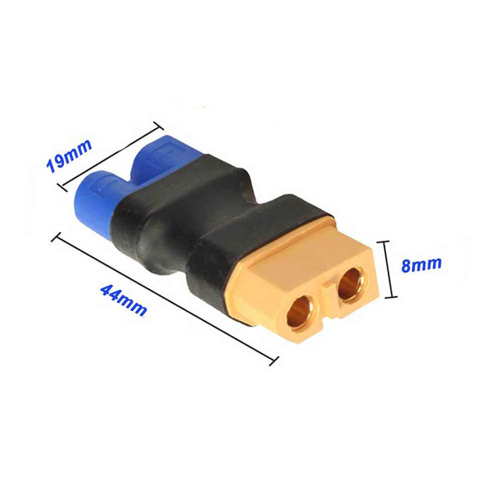 RC Battery Adapter XT60 to EC3 with 14AWG Silicone Wire for Drone/RC Toy Power