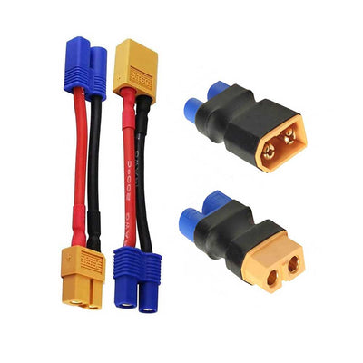 RC Battery Adapter XT60 to EC3 with 14AWG Silicone Wire for Drone/RC Toy Power