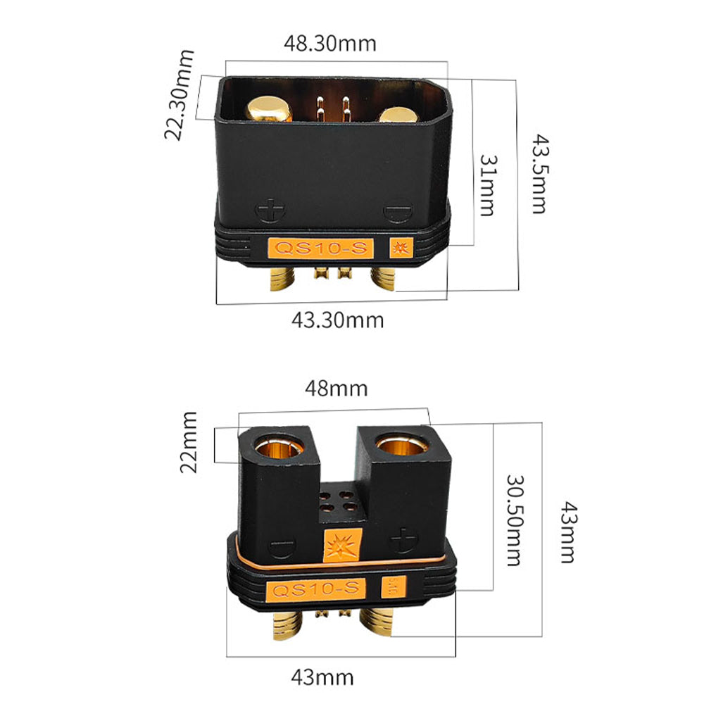 XT90 to QS10-S CNC Connector Cable Male to Female High Current Battery Charging Cable Energy Storage Module