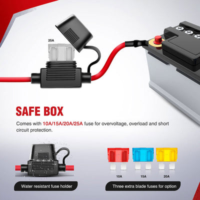 LED Light Bar Wiring Harness14 AWG Duty 12V 5Pin Rocker Laser On Off Waterproof Switch Power