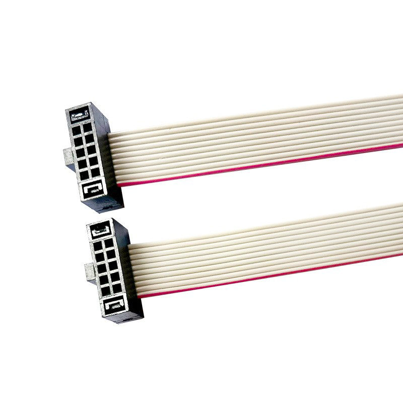 2.54 Pitch IDC Flat Ribbon Cable Connected to DB9 Female Wire for Motherboard FC Gray Flat Wire IDC Wire Processing Customized