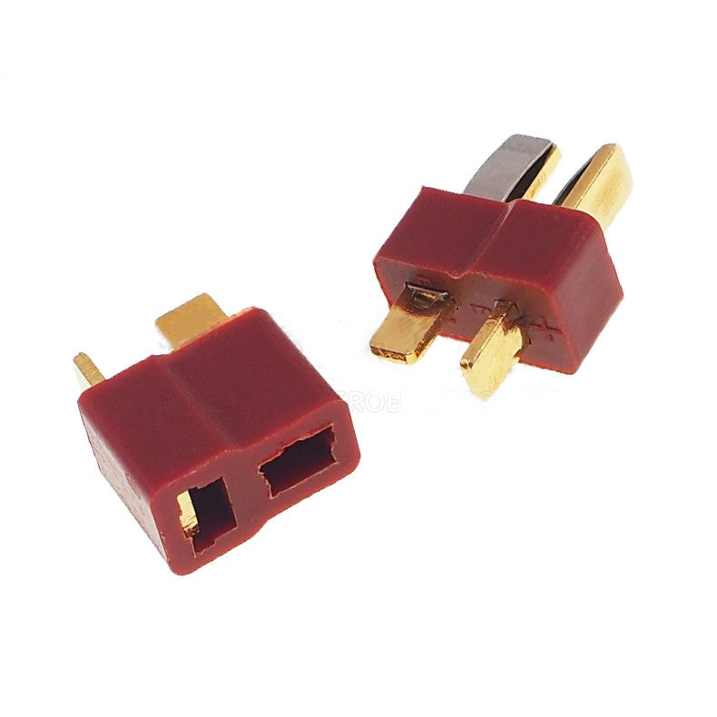 Red Anti-skid Male Female T Connector Adapter for RC Model Toy Vehicle Battery