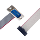 2.54 Pitch IDC Flat Ribbon Cable Connected to DB9 Female Wire for Motherboard FC Gray Flat Wire IDC Wire Processing Customized
